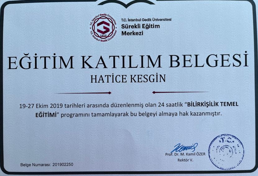 Bilirkişilik Sertifikası