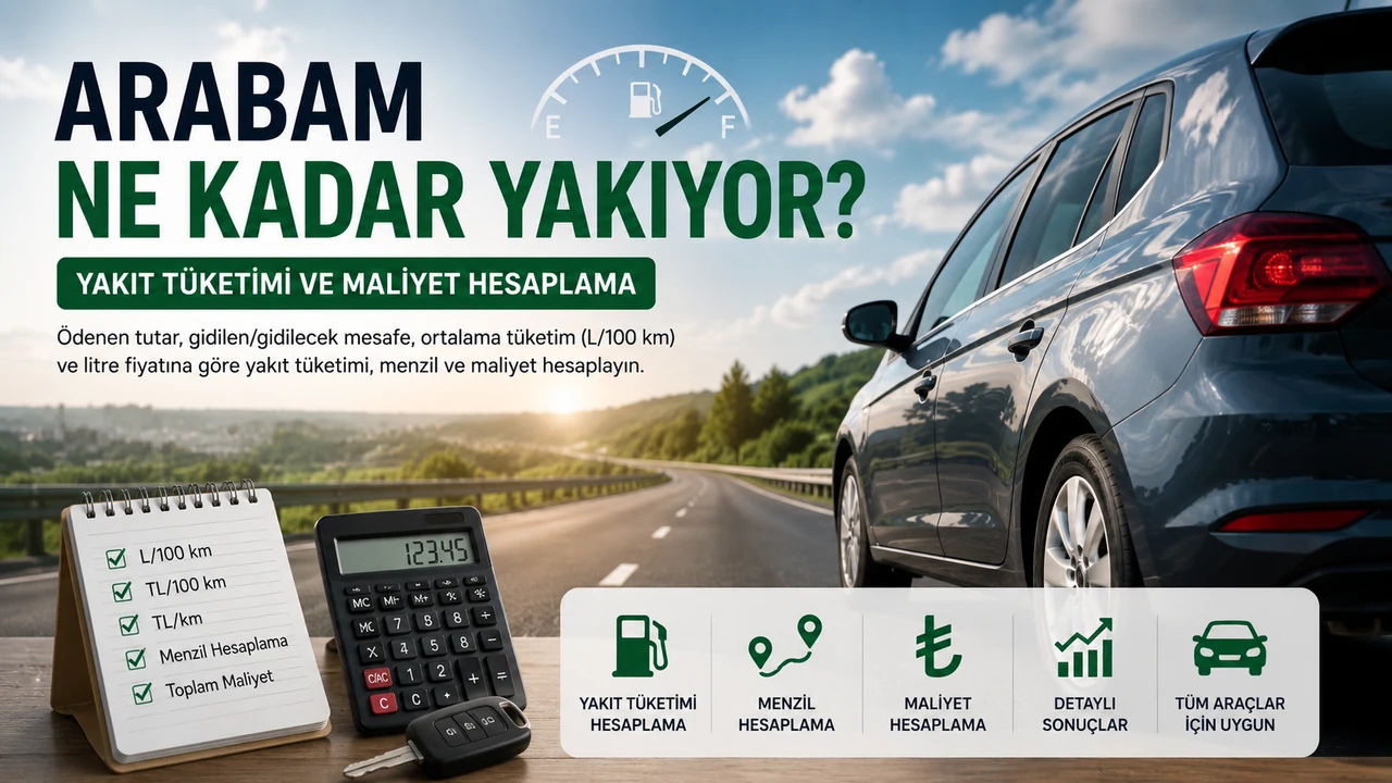 Arabam ne kadar yakıyor yakıt tüketimi ve maliyet hesaplama aracı