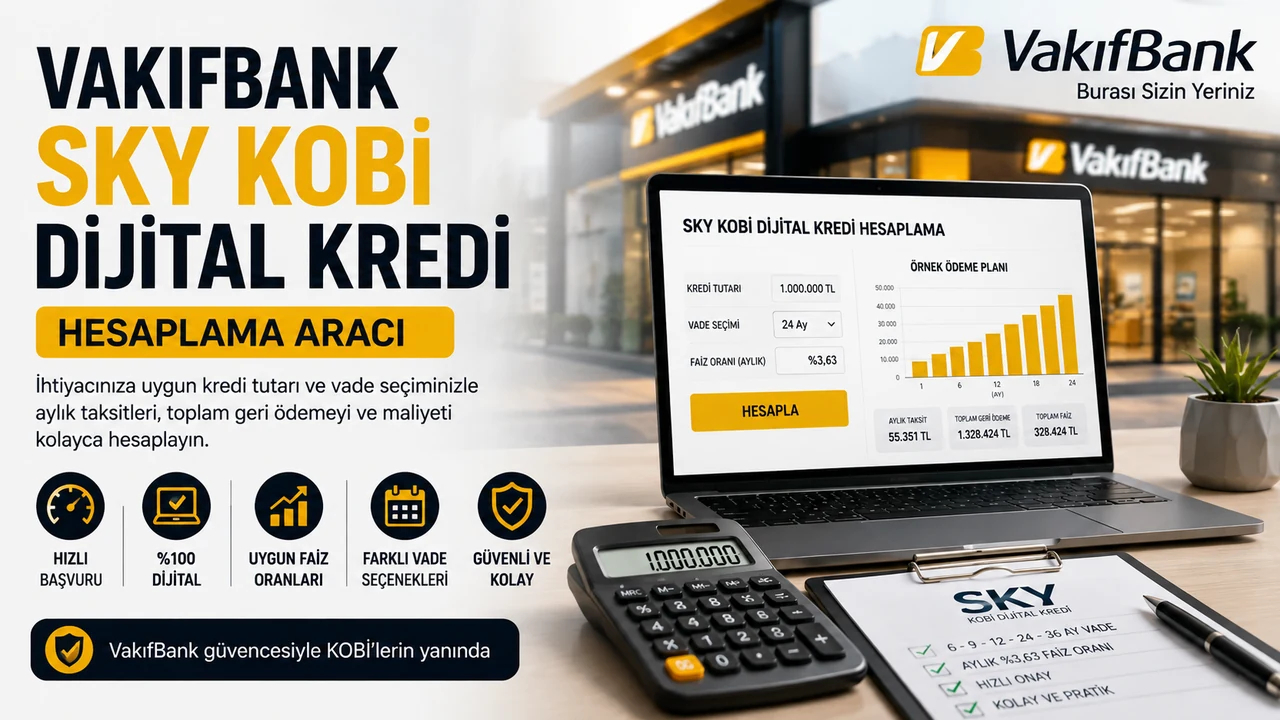 VakıfBank SKY KOBİ Dijital Kredi hesaplama aracı